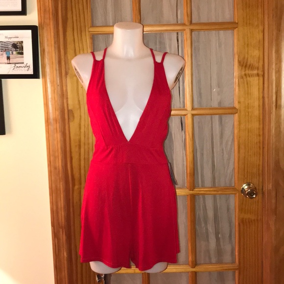 Missguided Pants - Misguided Romper in red
